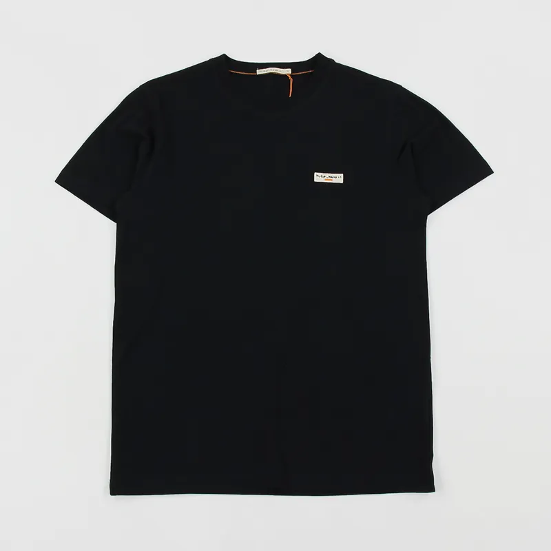 Nudie Jeans Daniel Logo T Shirt Black