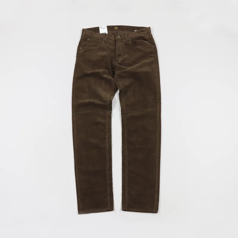 Lee Daren Regular Slim Corduroy Zip Fly Pants Dark Brown-1