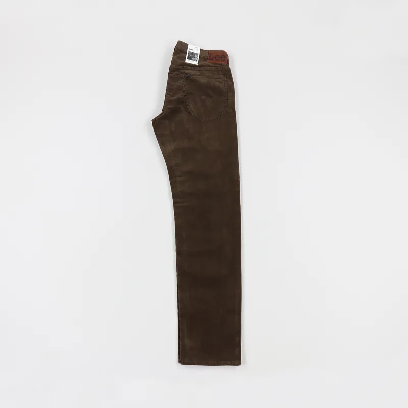 Lee Daren Regular Slim Corduroy Zip Fly Pants Dark Brown-2