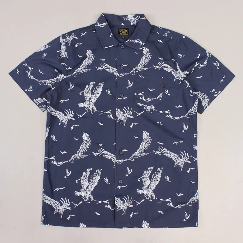 Obey Death Touch Short Sleeve Shirt Blue