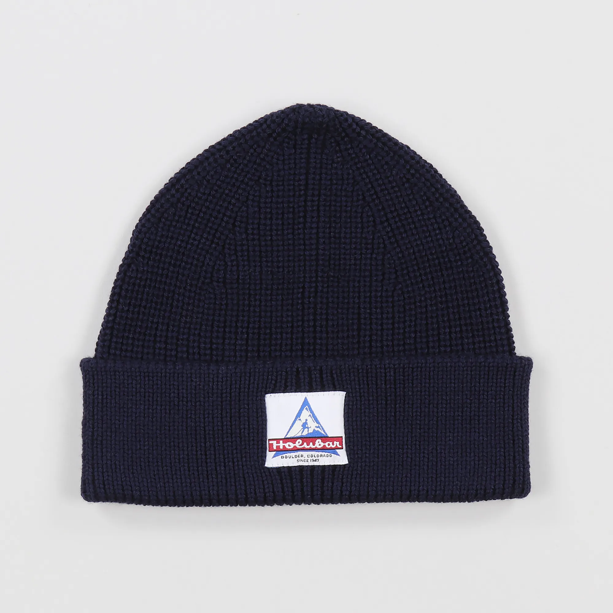 Holubar Mens Winter Deer Hunter Ribbed Beanie Hat Dark Navy Blue