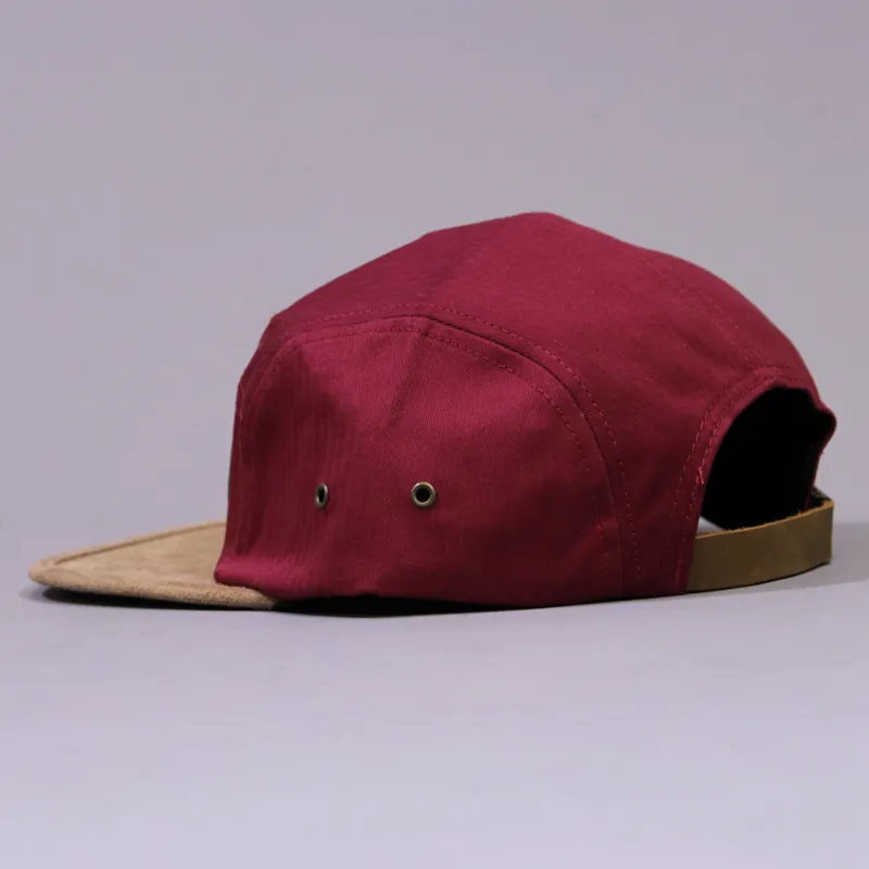 Obey Mens Descent 5 Five Panel Suede Herringbone Canvas Cap Hat