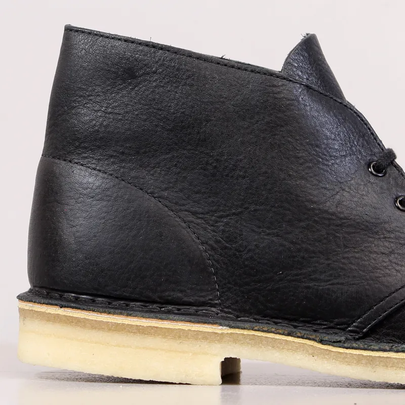 Clarks Originals Desert Boots Black Tumbled Leather-1