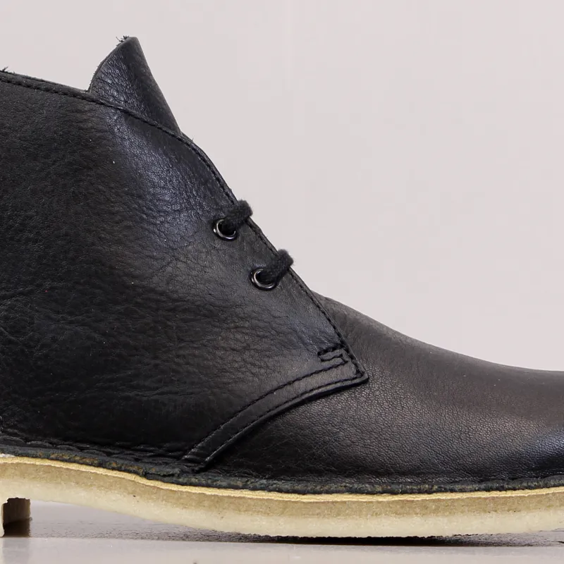 Clarks Originals Desert Boots Black Tumbled Leather-2