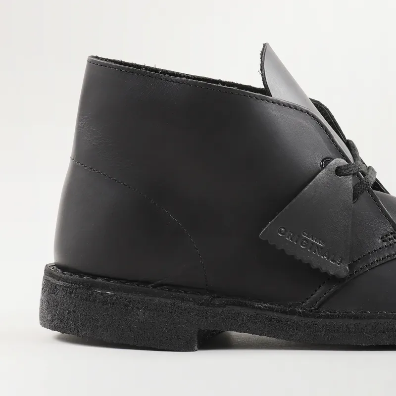 Clarks desert boot black sales polished