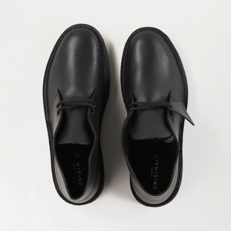 Original Clarks Desert Boots Polished Black Leather