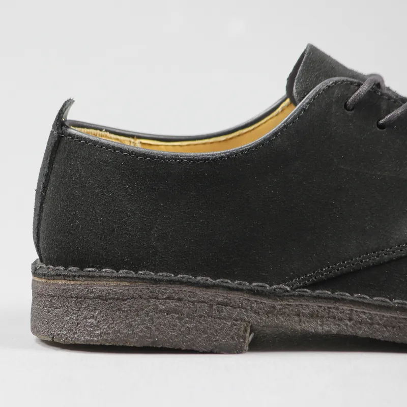 Clarks Originals Desert London Shoes Black Suede-1