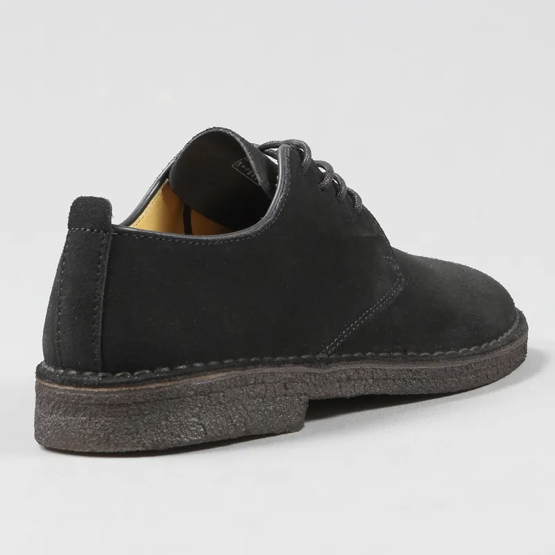 Clarks Originals Desert London Shoes Black Suede-4