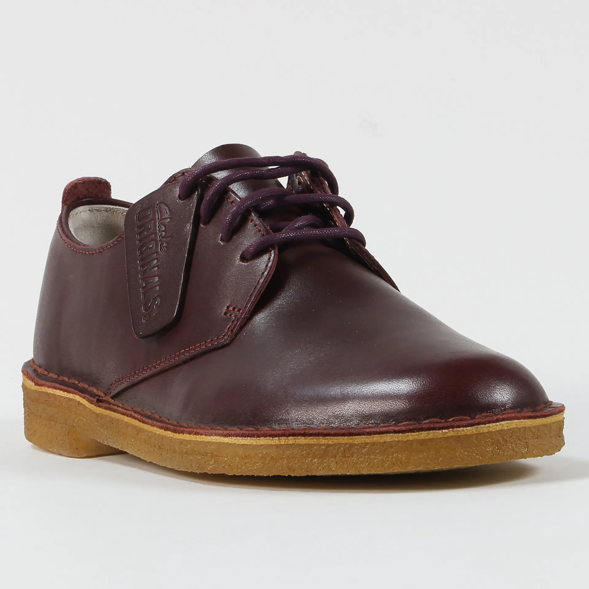 Clarks Originals Mens Smart Leather Desert London Shoes Nut Brown