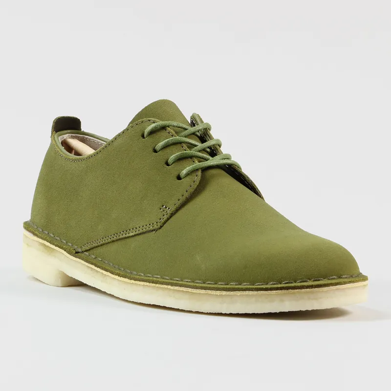 Clark Originals Desert London Shoes Olive Suede-3