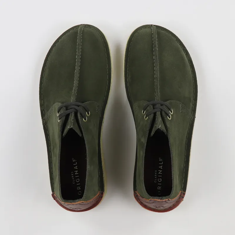Clarks desert trek dark green suede outlet