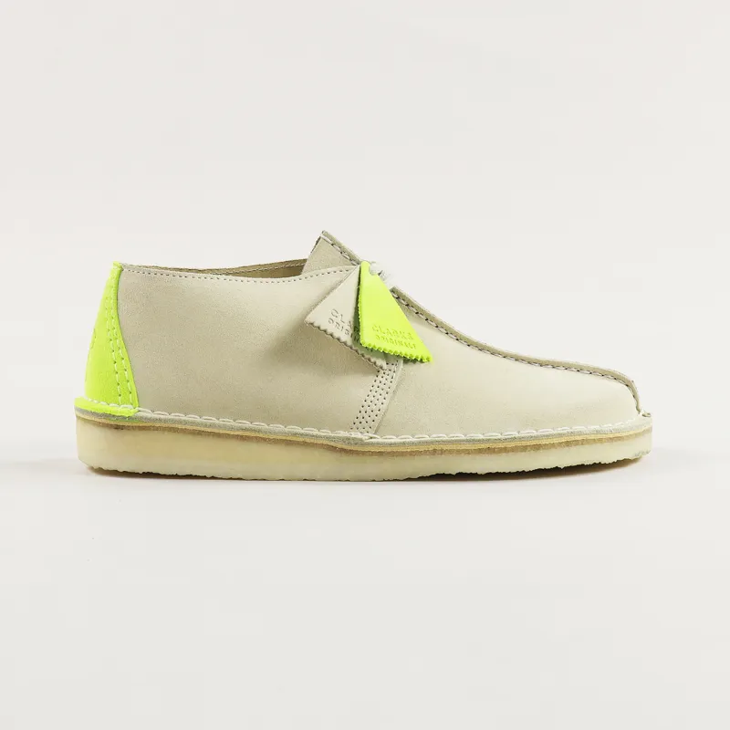 Clarks Originals Desert Trek Shoes Off White Suede-1