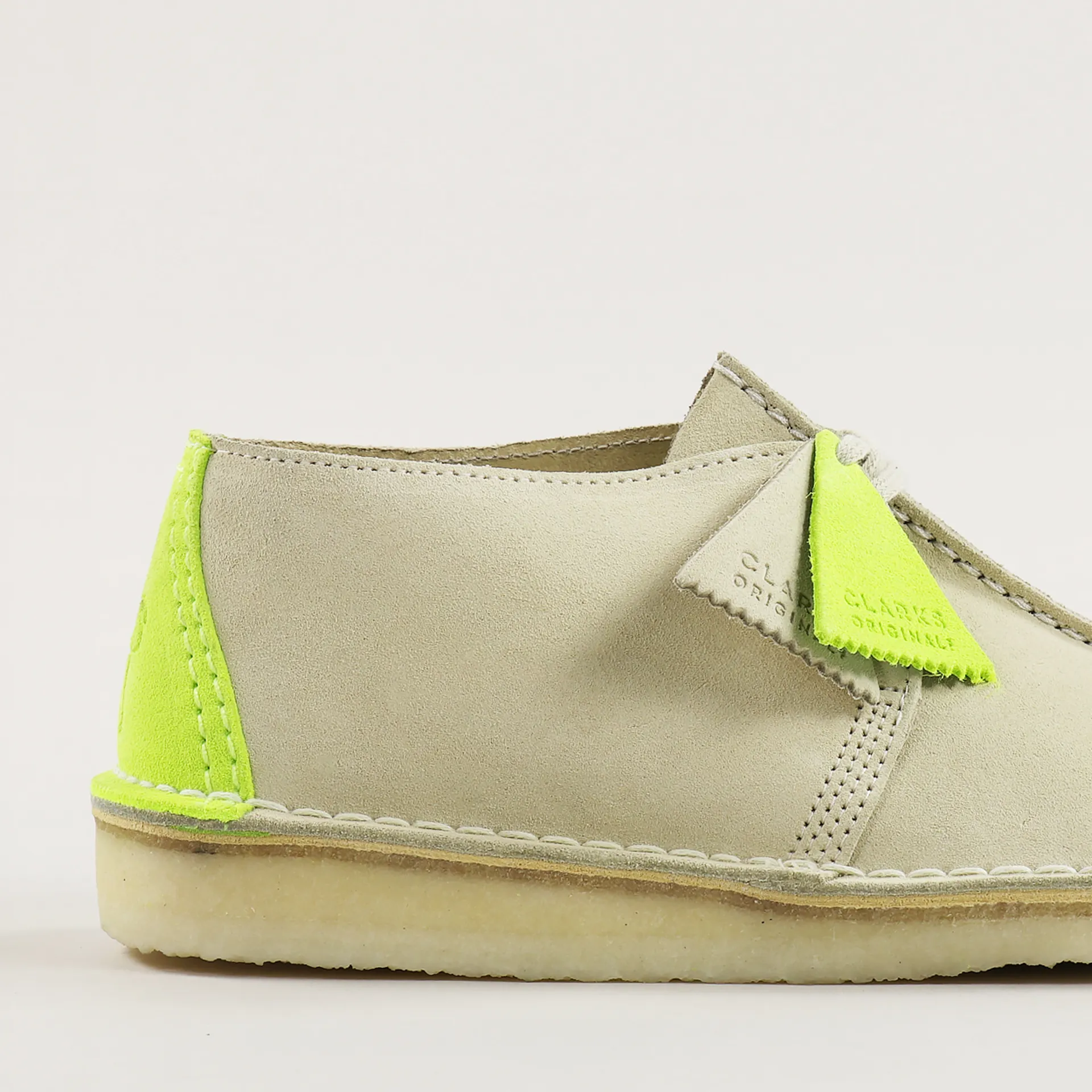 Clarks Originals Desert Trek Shoes Off White Suede