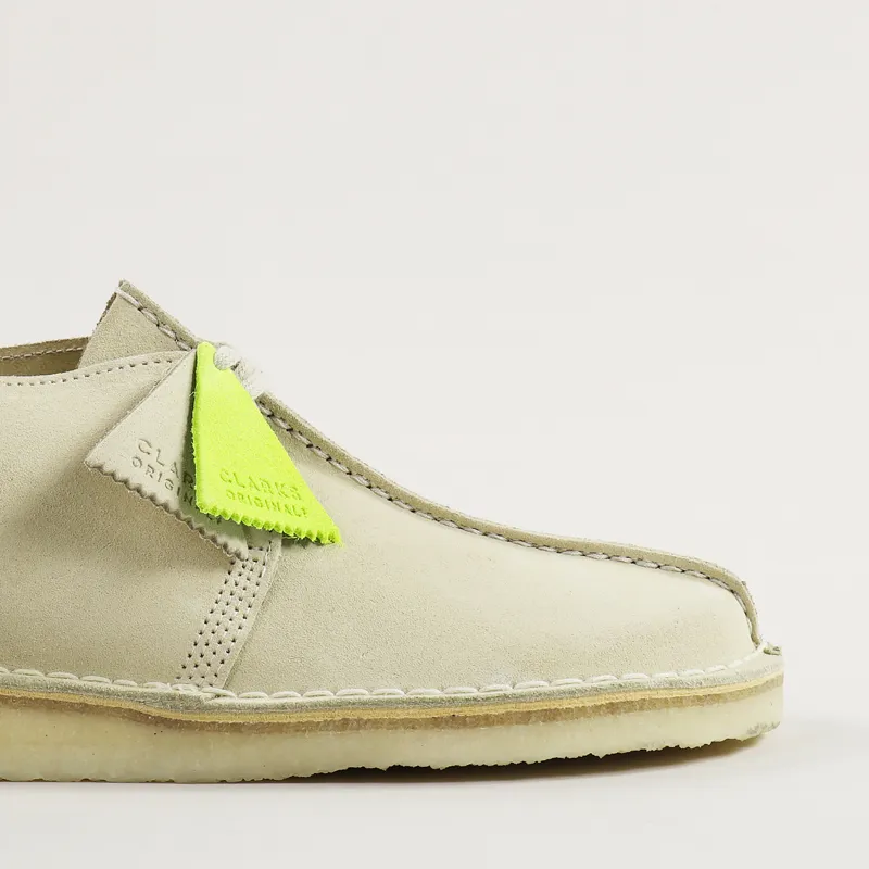Clarks Originals Desert Trek Shoes Off White Suede-3