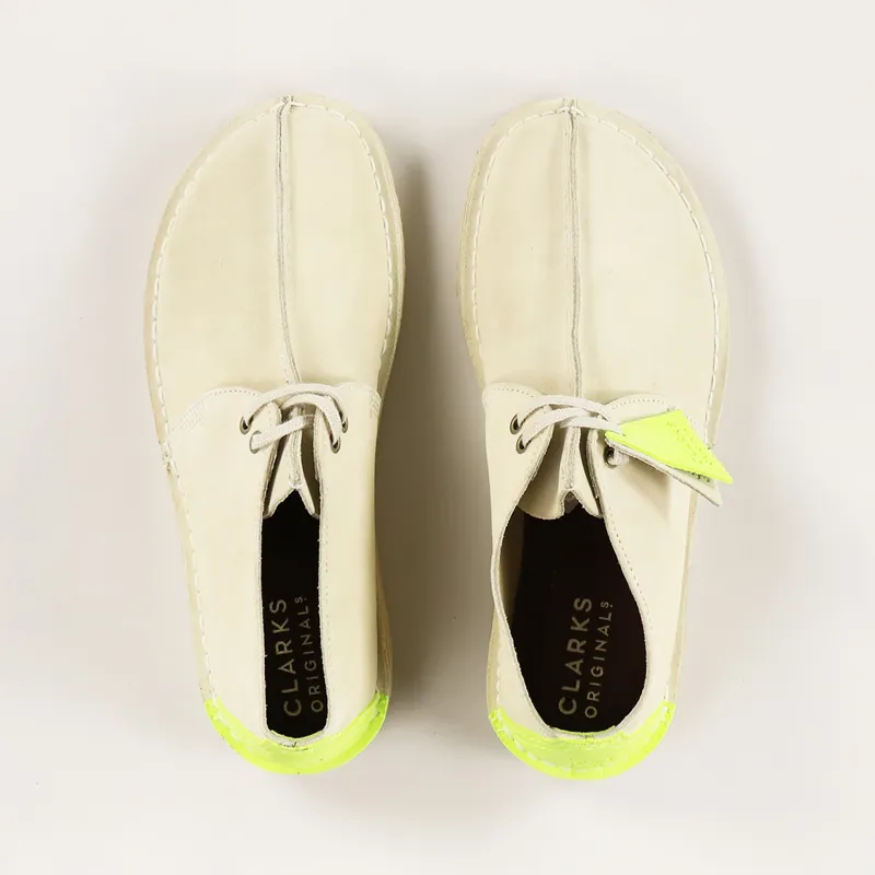Clarks Originals Desert Trek Shoes Off White Suede-6