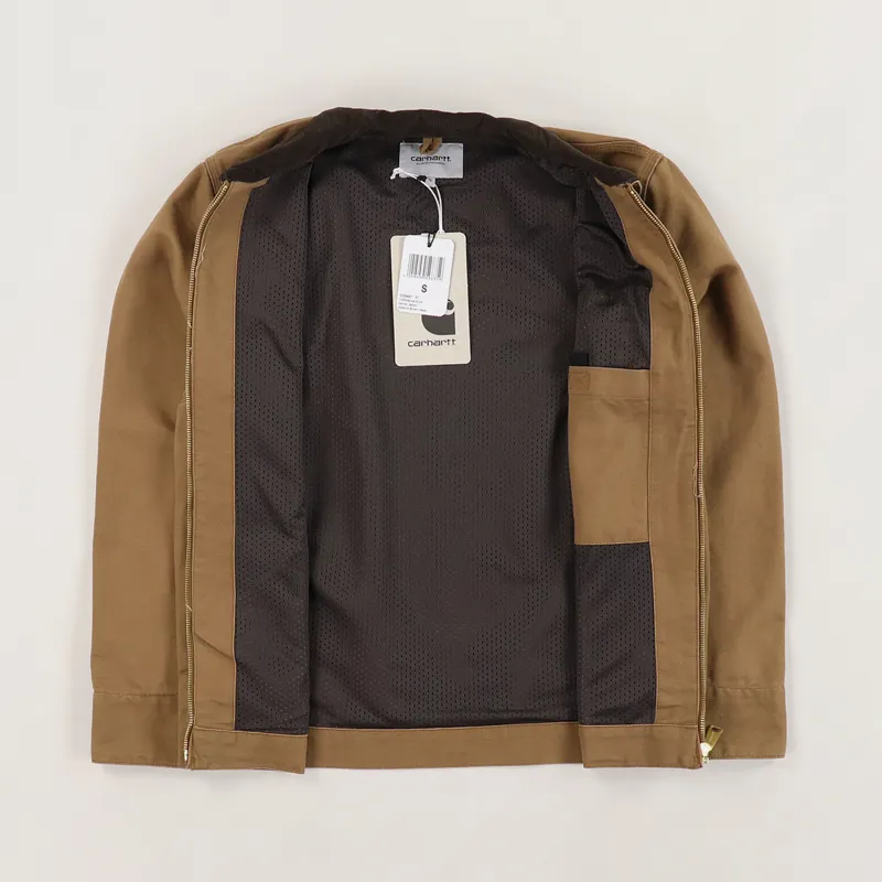 Carhartt WIP Mens Canvas Detroit Jacket Hamilton Brown Rinsed