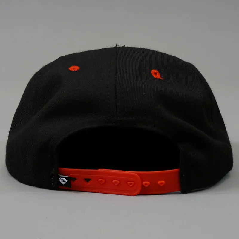 Diamond Emblem Snapback Cap - Red and Black-3