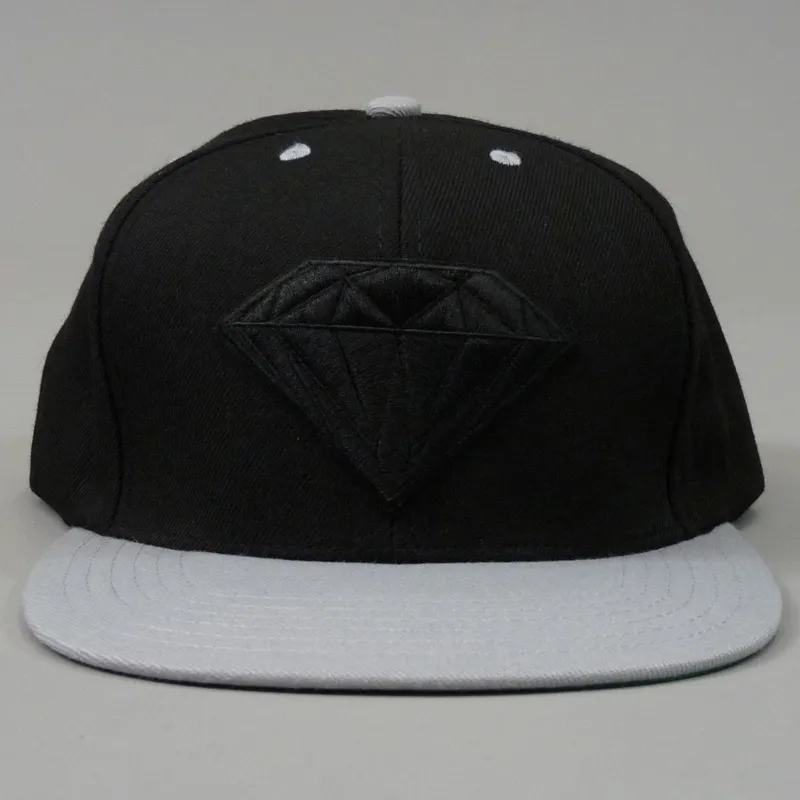 Diamond Emblem Snapback Cap - Black and Grey-2