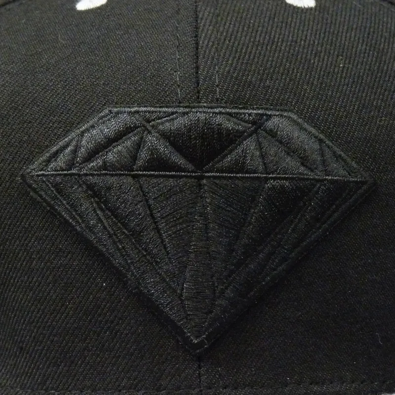 Diamond Emblem Snapback Cap - Black and Grey-4