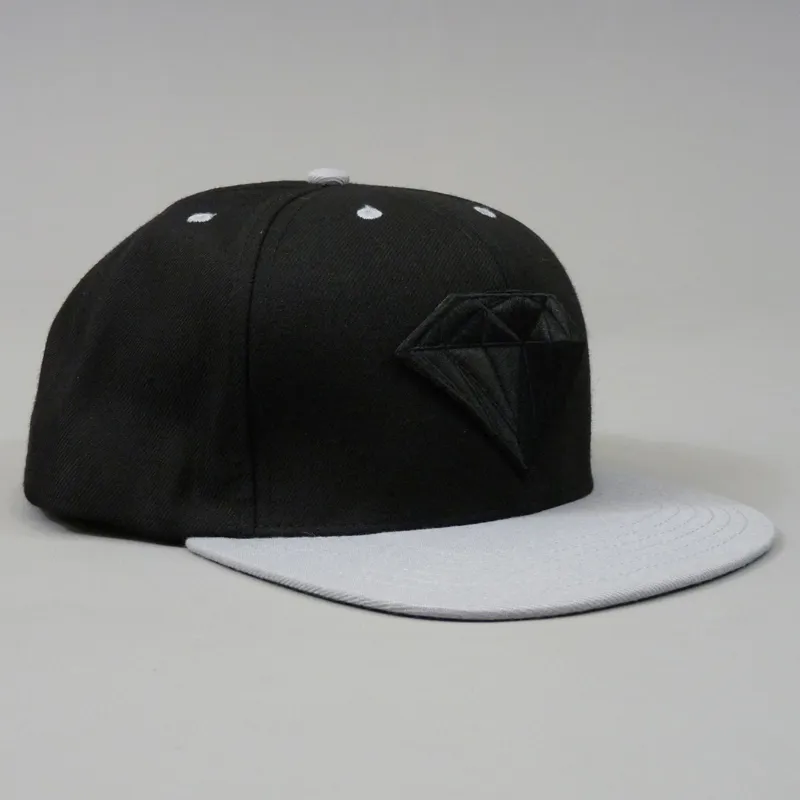 Diamond Emblem Snapback Cap - Black and Grey-1