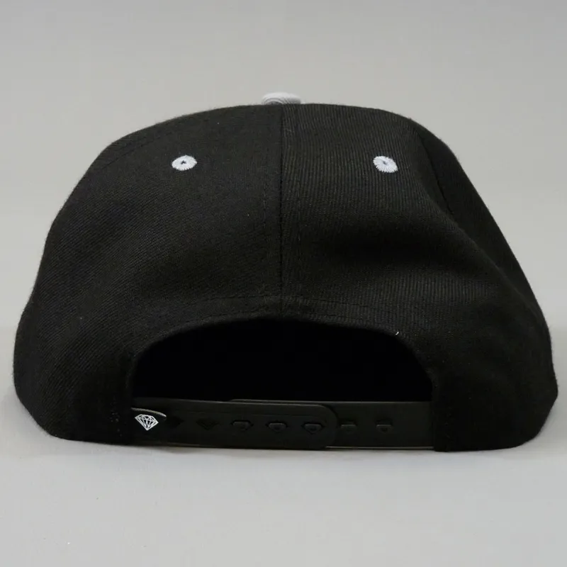 Diamond Emblem Snapback Cap - Black and Grey-3