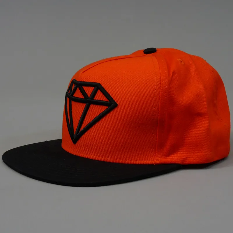 Diamond Rock Snapback Cap - Orange and Black