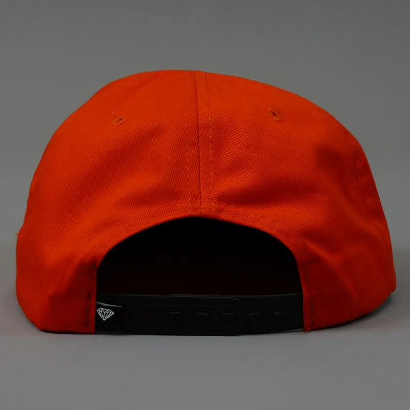 Diamond Rock Snapback Cap - Orange and Black-3