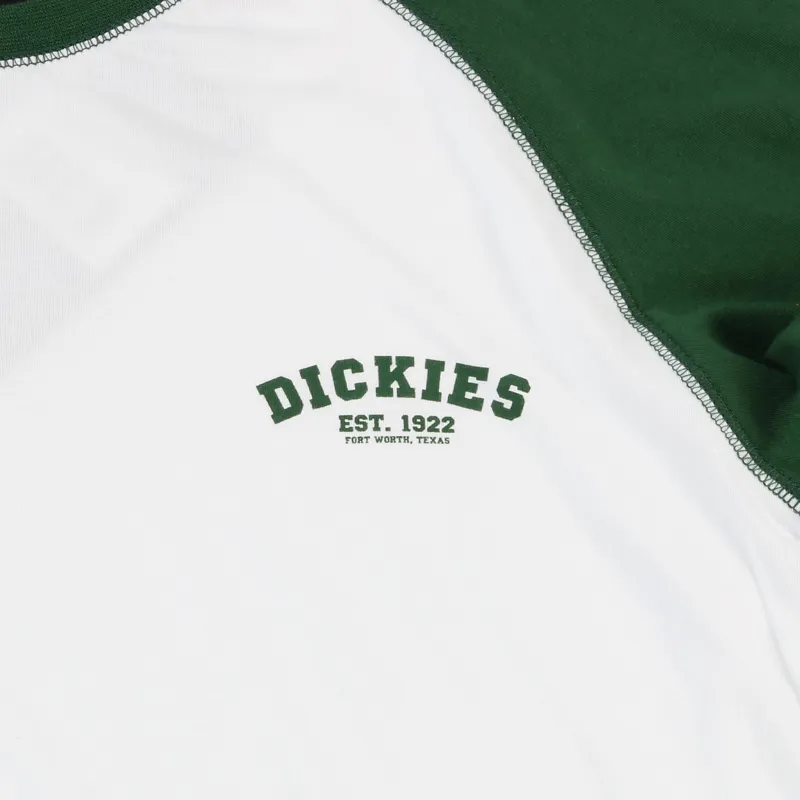 Dickies Baseball Long Sleeve T Shirt Green White-1