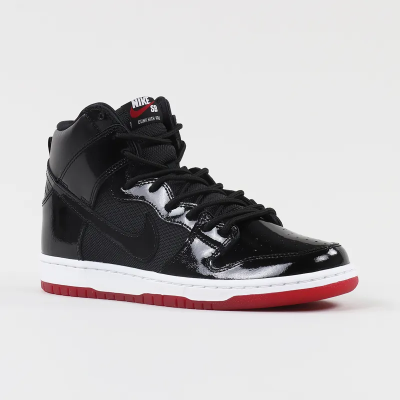 Nike SB Dunk High TR Shoes Black White Varsity Red-3