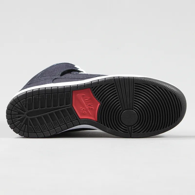 Nike SB Dunk High Premium Shoes Dark Obsidian Blue White-5