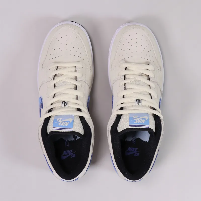 Nike SB Mens Skate Dunk Low Pro Shoes Cream Blue Trainers