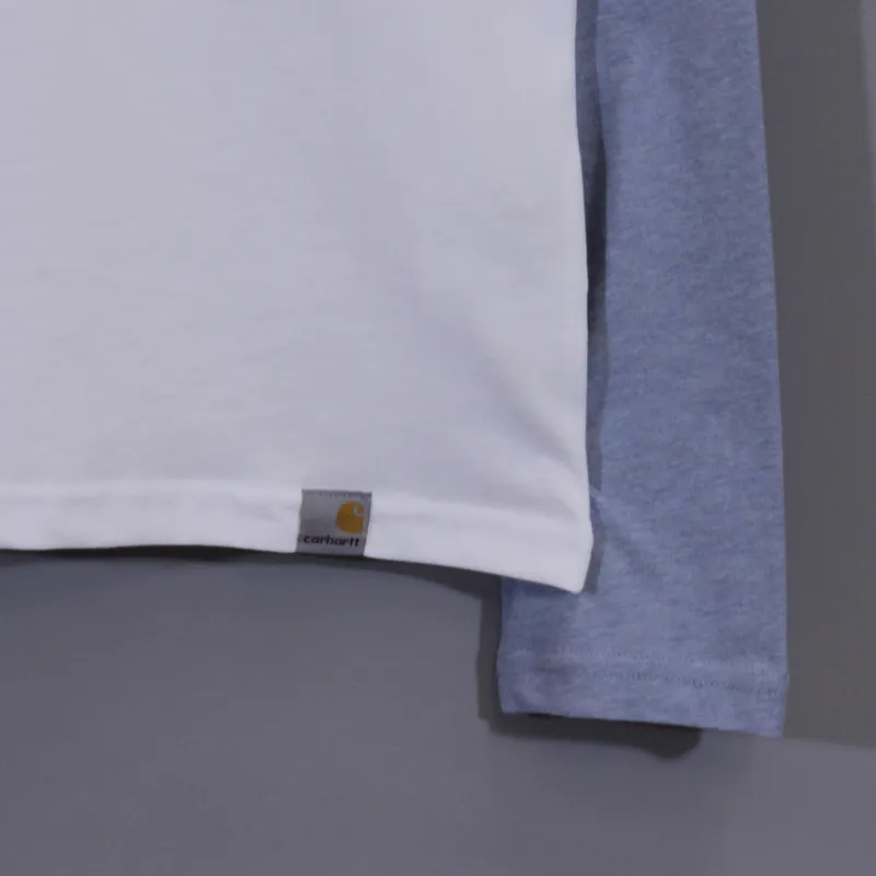 Carhartt Dodgers Long Sleeve T Shirt White Ice Heather-1