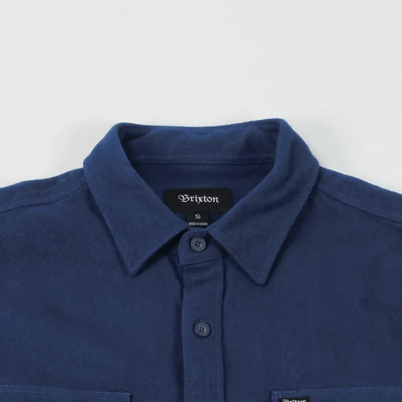 Brixton Donez Twill Long Sleeve Shirt Navy-1