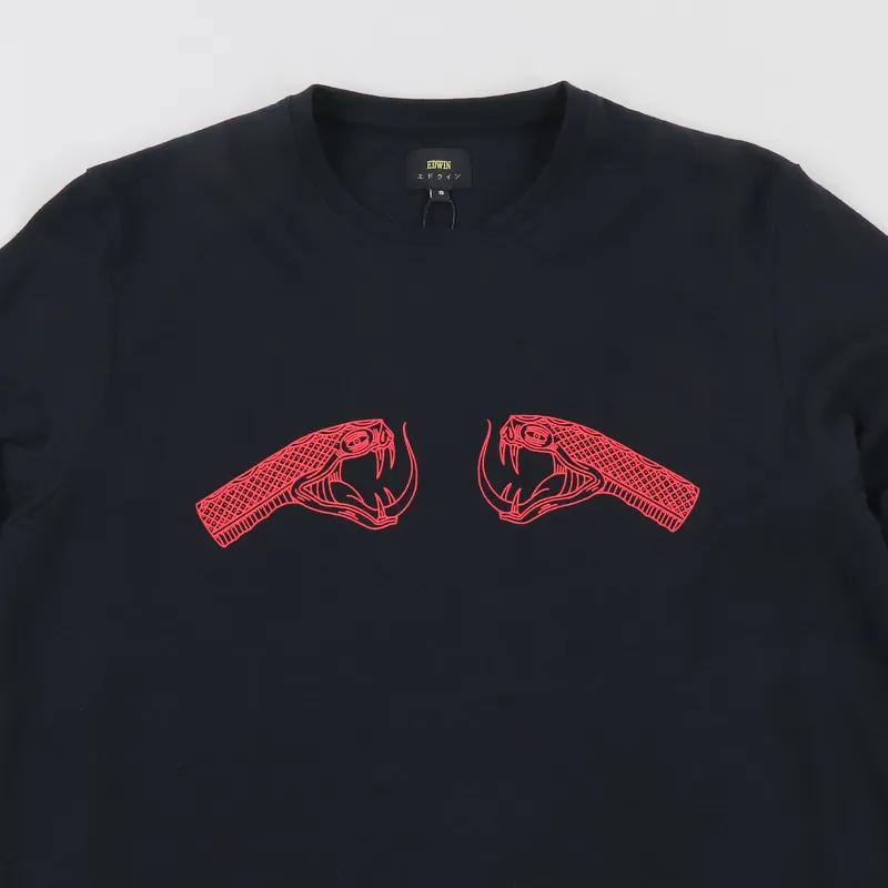 Edwin x Teide Drizzle Long Sleeve T Shirt Black-3