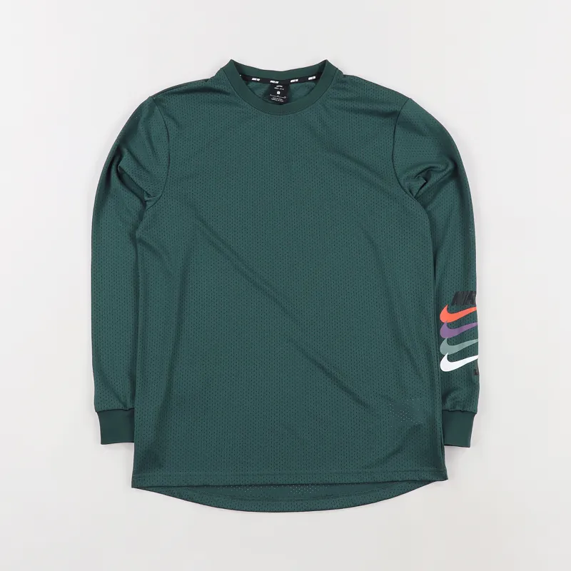 Nike SB Dry GFX Long Sleeve T Shirt Deep Jungle Black
