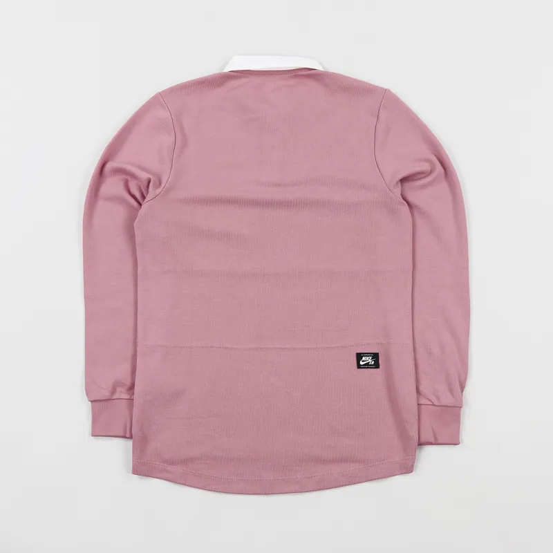 Nike SB Dry Top Long Sleeve Polo Pink White-2