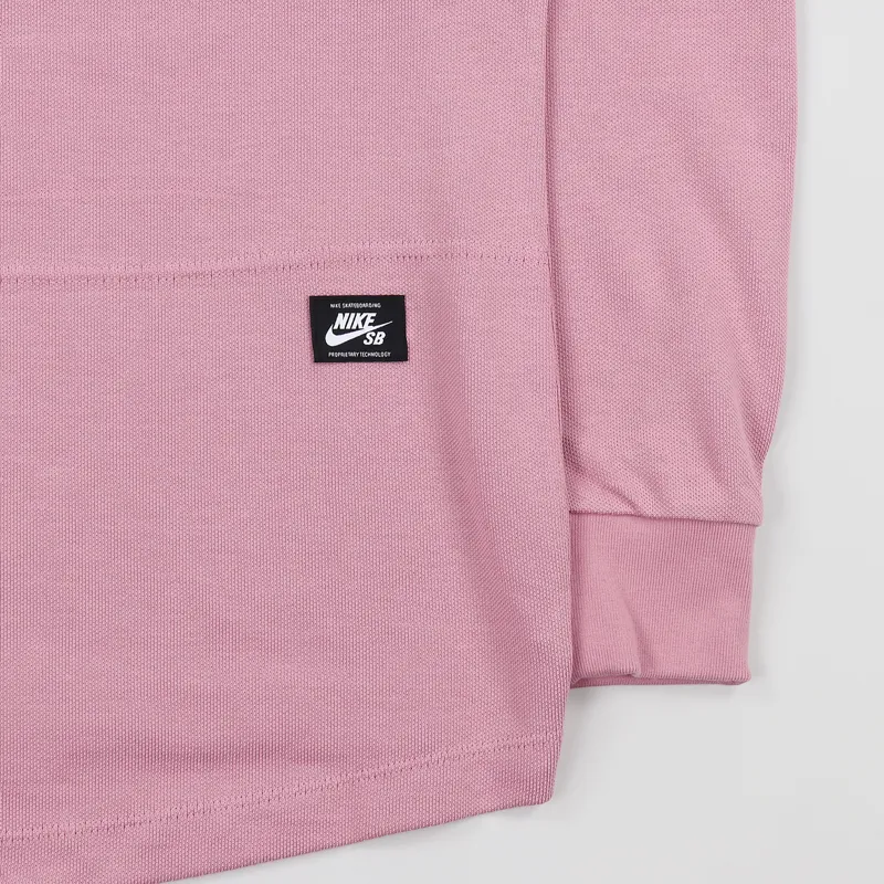 Nike SB Dry Top Long Sleeve Polo Pink White-3