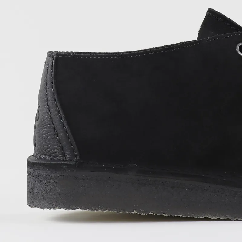Clarks Originals Desert Trek Shoes Black Suede-2