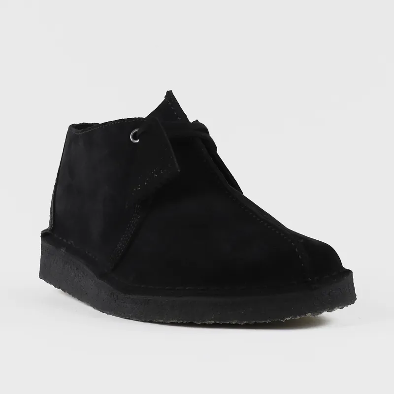 Clarks Originals Desert Trek Shoes Black Suede-4