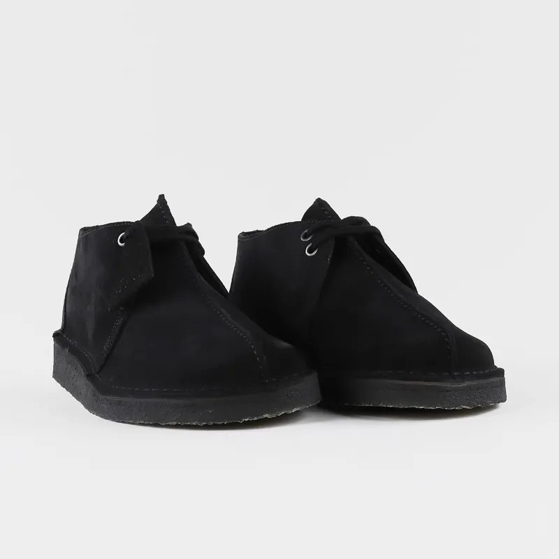 Clarks Originals Desert Trek Shoes Black Suede-1