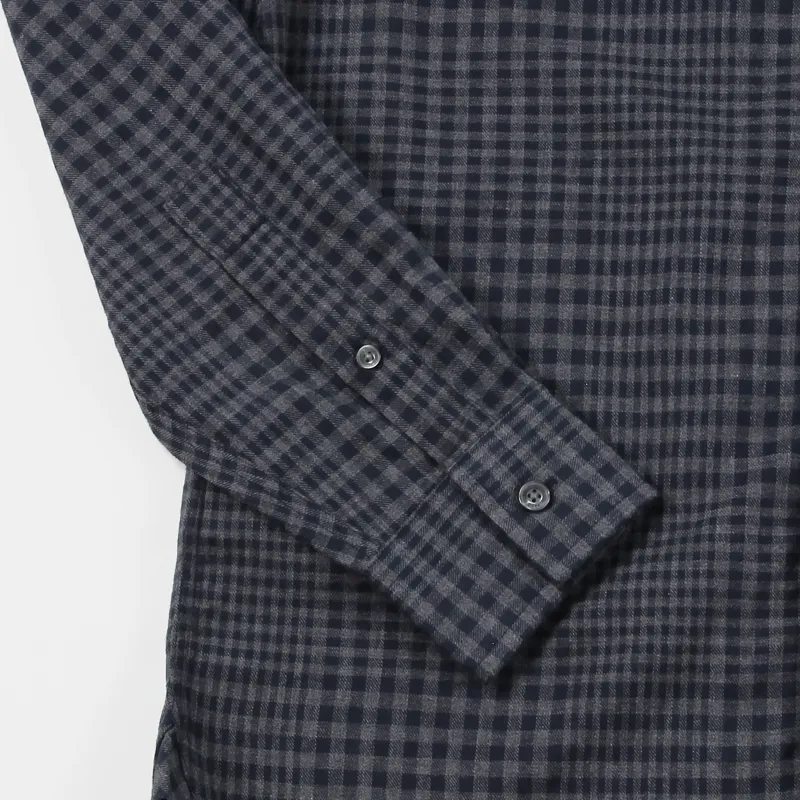 Fred Perry Distorted Gingham Twill Long Sleeve Shirt Graphite-3