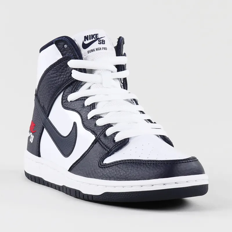 Nike SB Dunk High Pro PVC Leather Shoes Obsidian Blue White