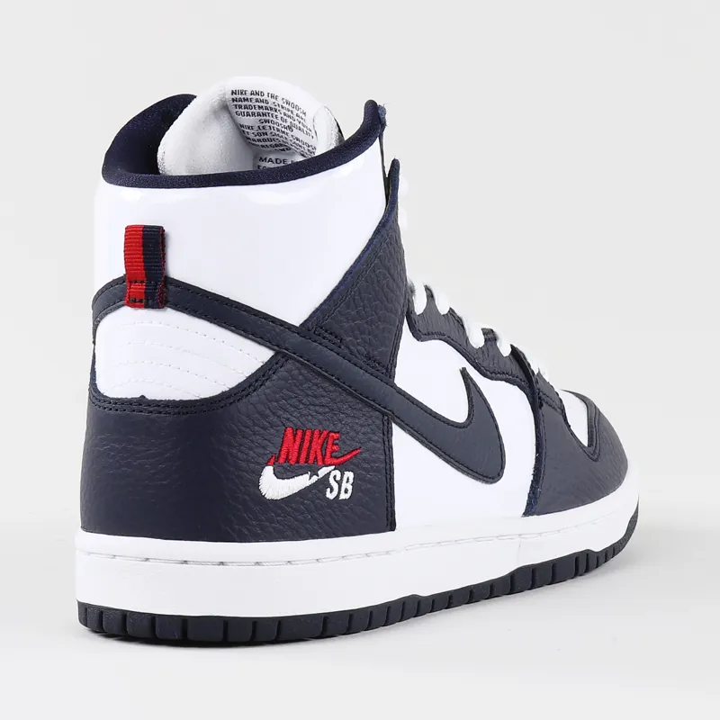 Nike SB Dunk High Pro PVC Leather Shoes Obsidian Blue White