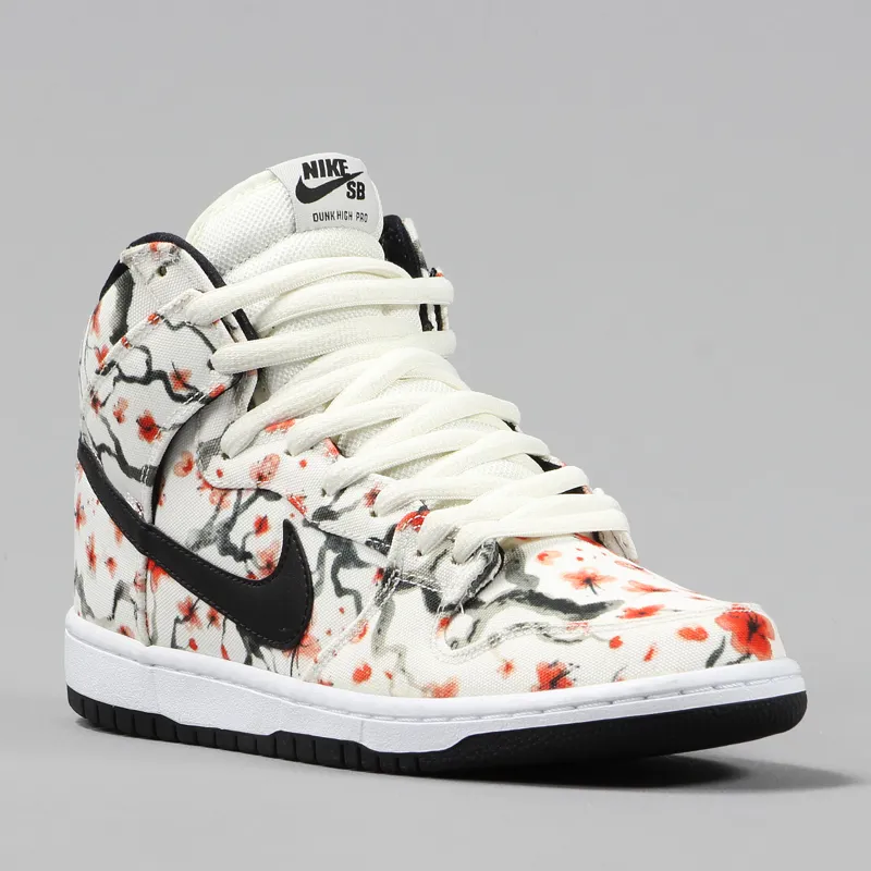 Nike SB Dunk High Pro Shoes Cherry Blossom Black Red White-3
