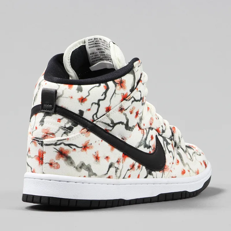 Nike SB Dunk High Pro Shoes Cherry Blossom Black Red White-4