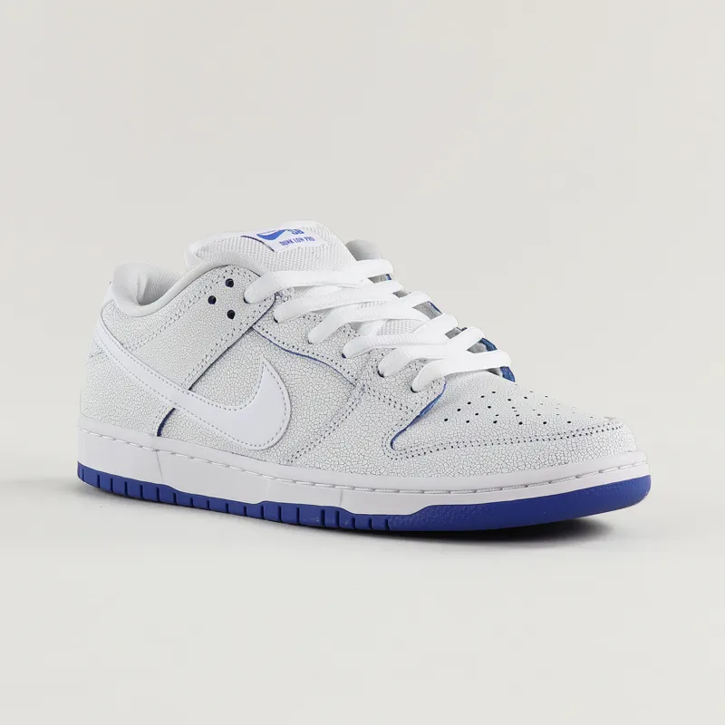 Nike SB Dunk Lo Pro Premium Shoes White Gum Royal-4