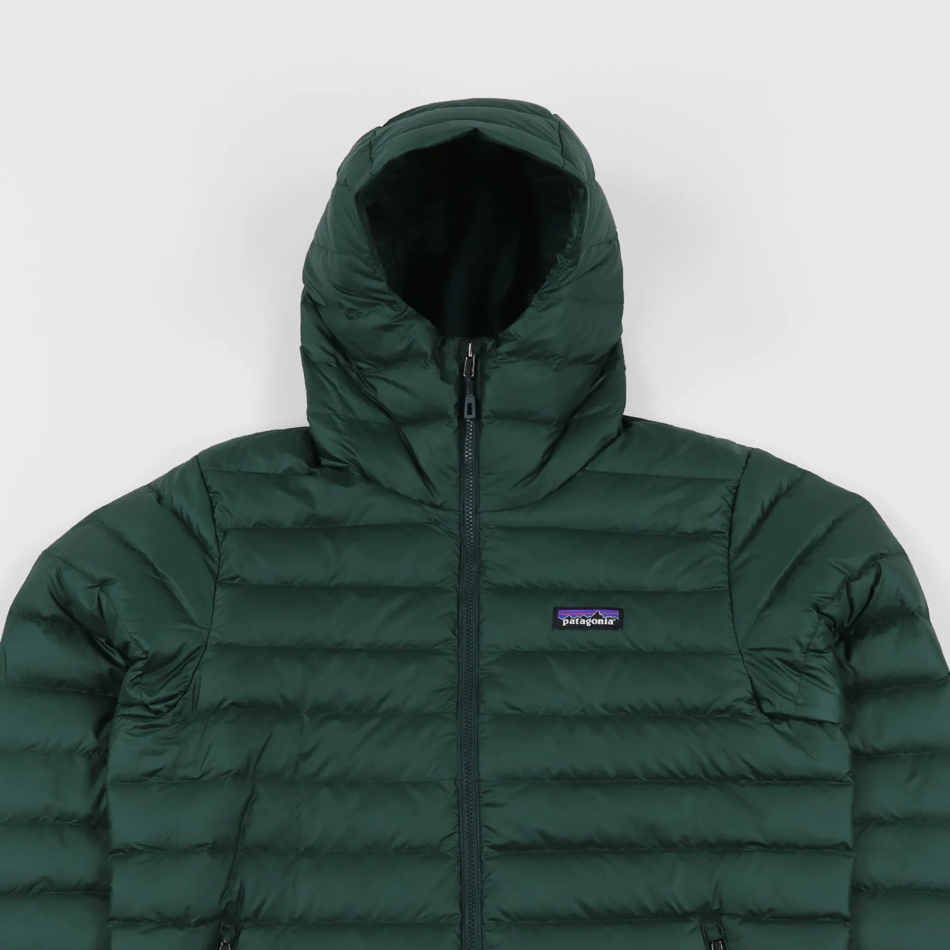 Patagonia Mens Down Filled Sweater Hoody Hooded Jacket Green