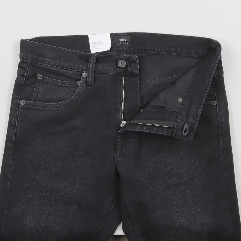 Edwin ED-55 Regular Tapered Jeans Black Mineral Wash-2