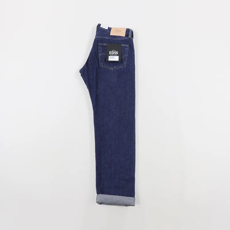 Edwin ED-55 Regular Tapered Jeans Blue Akira Wash-4