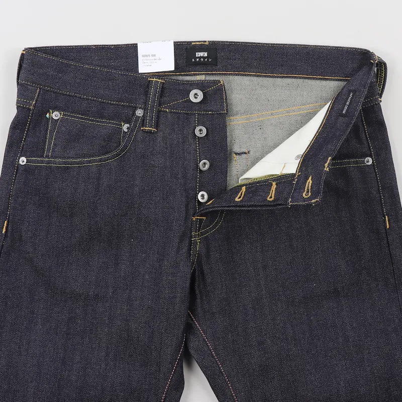 Edwin ED-55 Regular Tapered Jeans 63 Rainbow Selvage Denim Unwashed-2